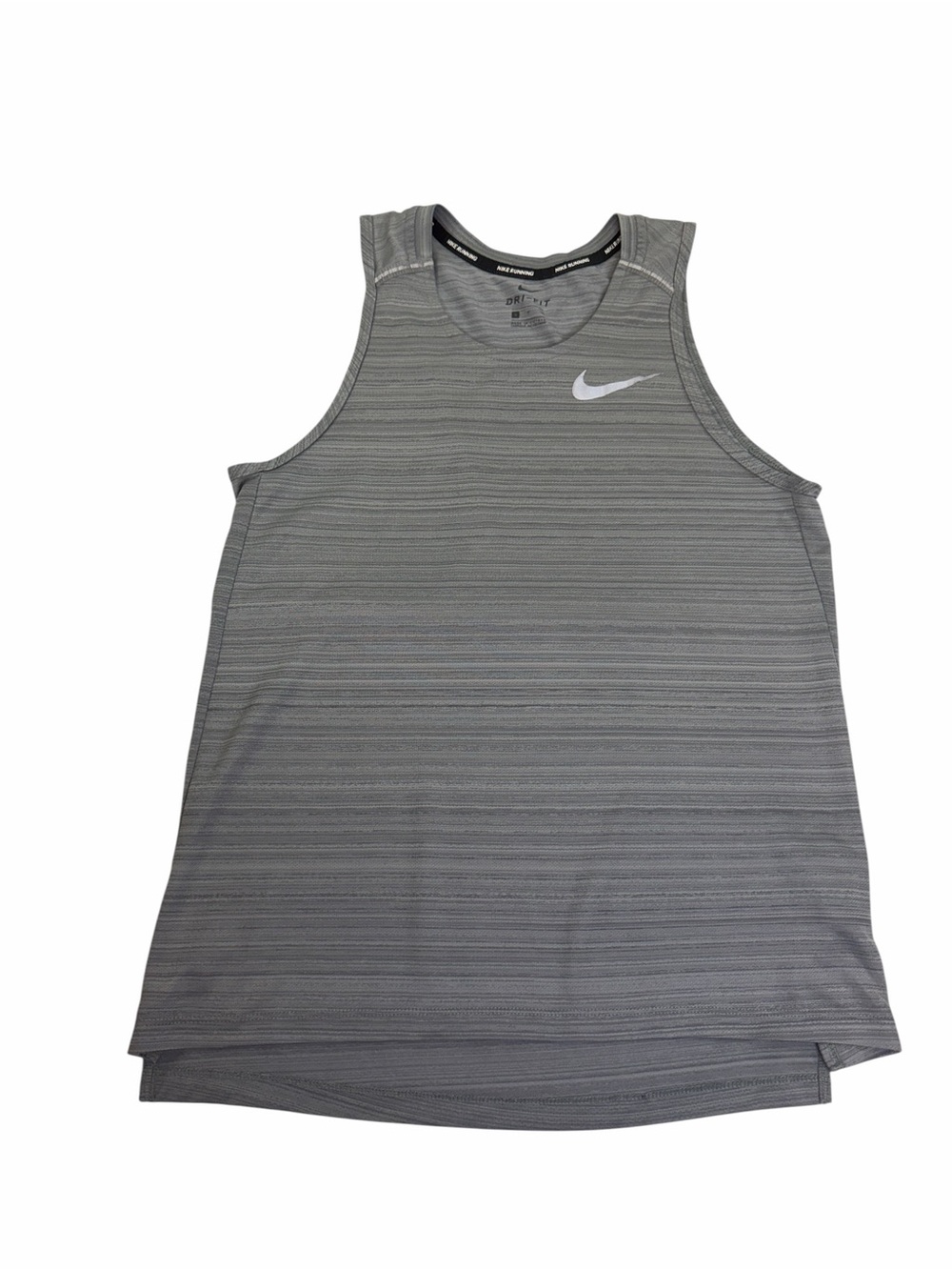 Nike Gray Striped Dri-FIT Tank Top